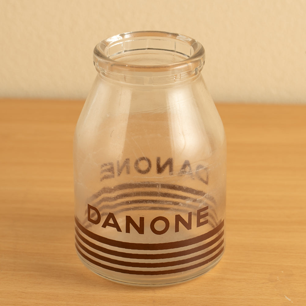 ヴィンテージ “DANONE” ガラスビン ヨーグルトポット (M)