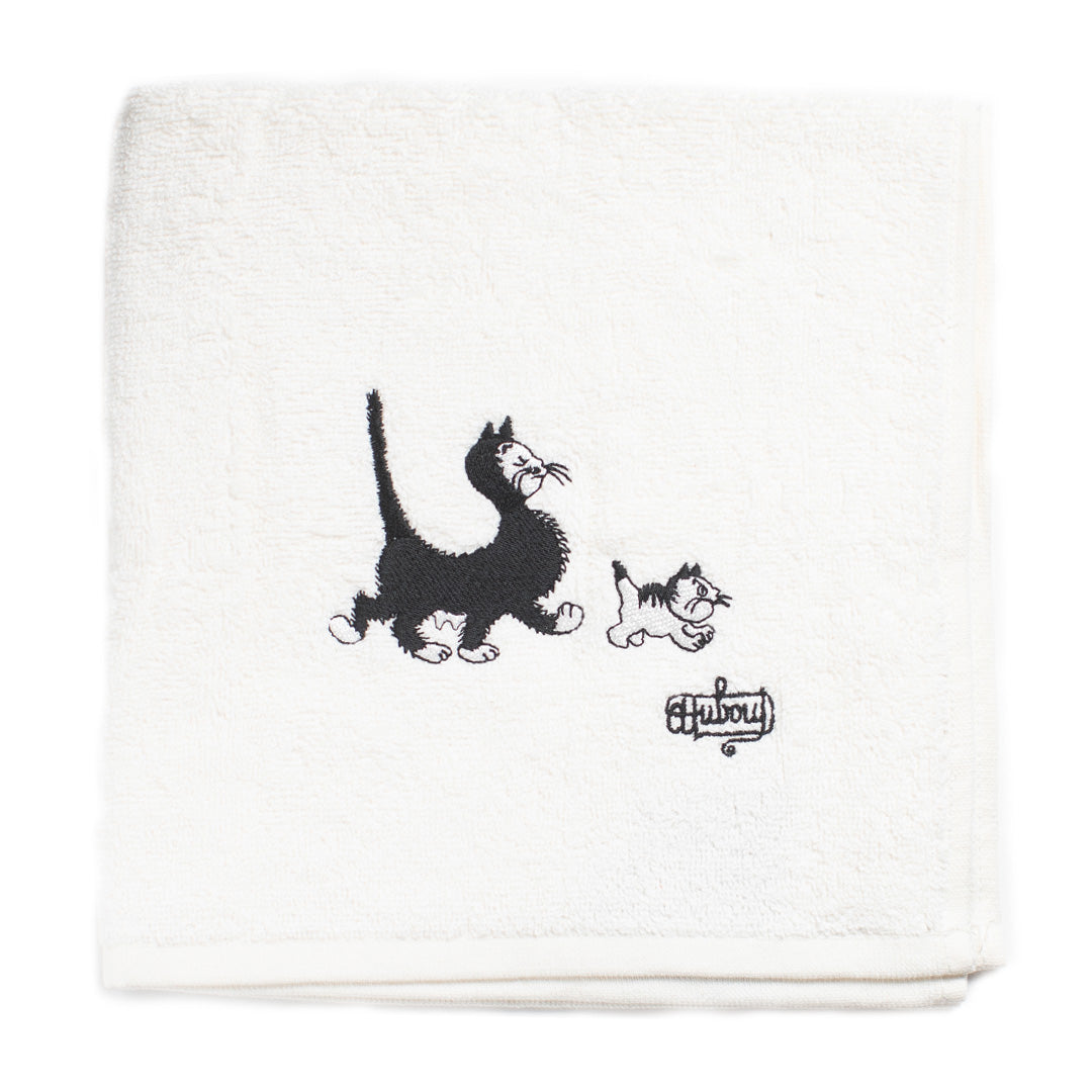 アルザス正方形タオル(黒猫)