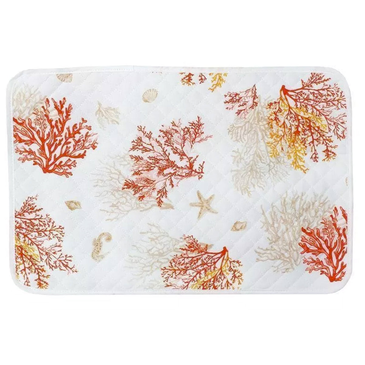 撥水フランスキルトマット(コーラル)