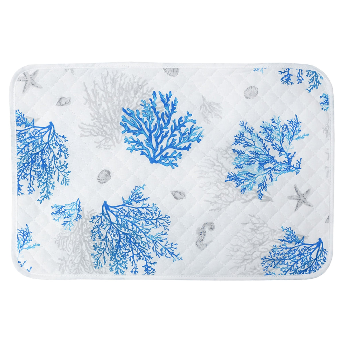 撥水フランスキルトマット(コーラル)