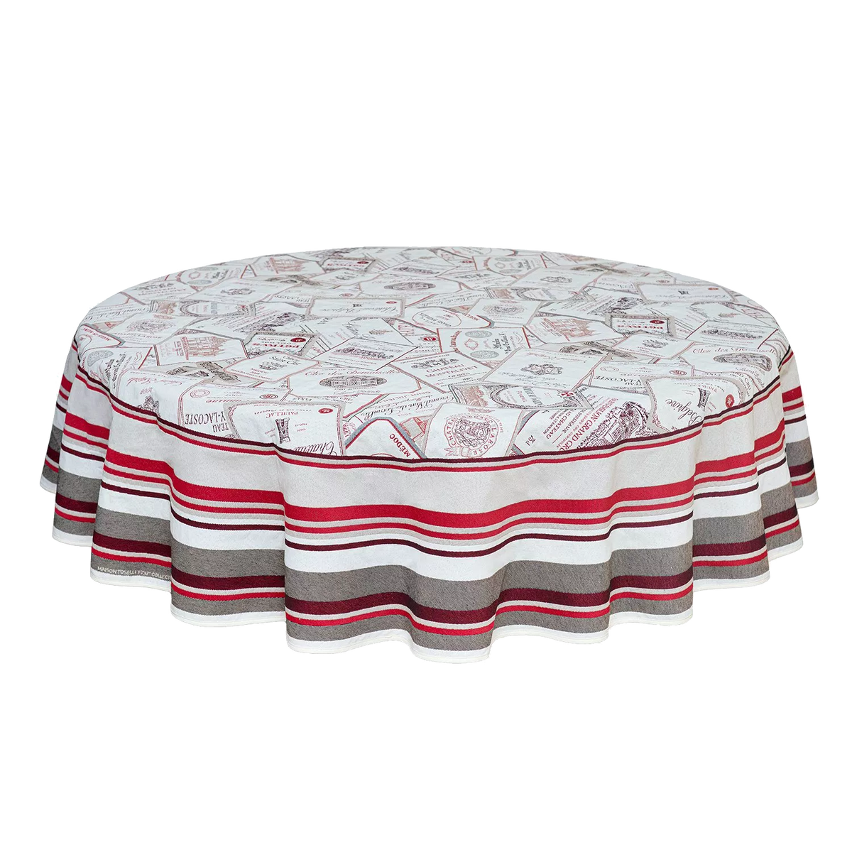 ワインラベルジャカードテーブルクロス(円形)180