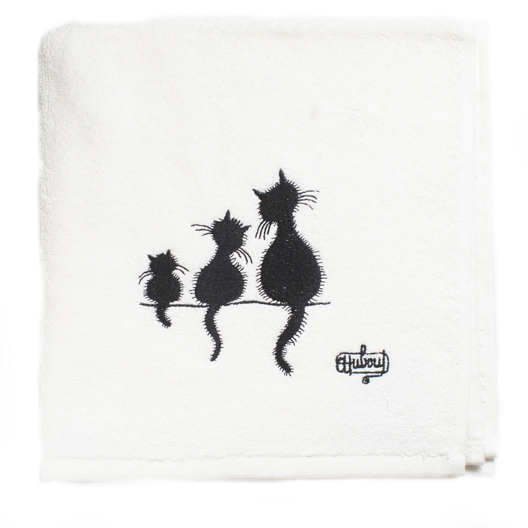 アルザス正方形タオル(黒猫)