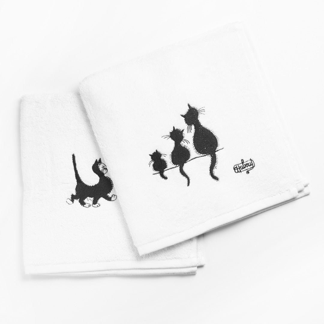 アルザス正方形タオル(黒猫)