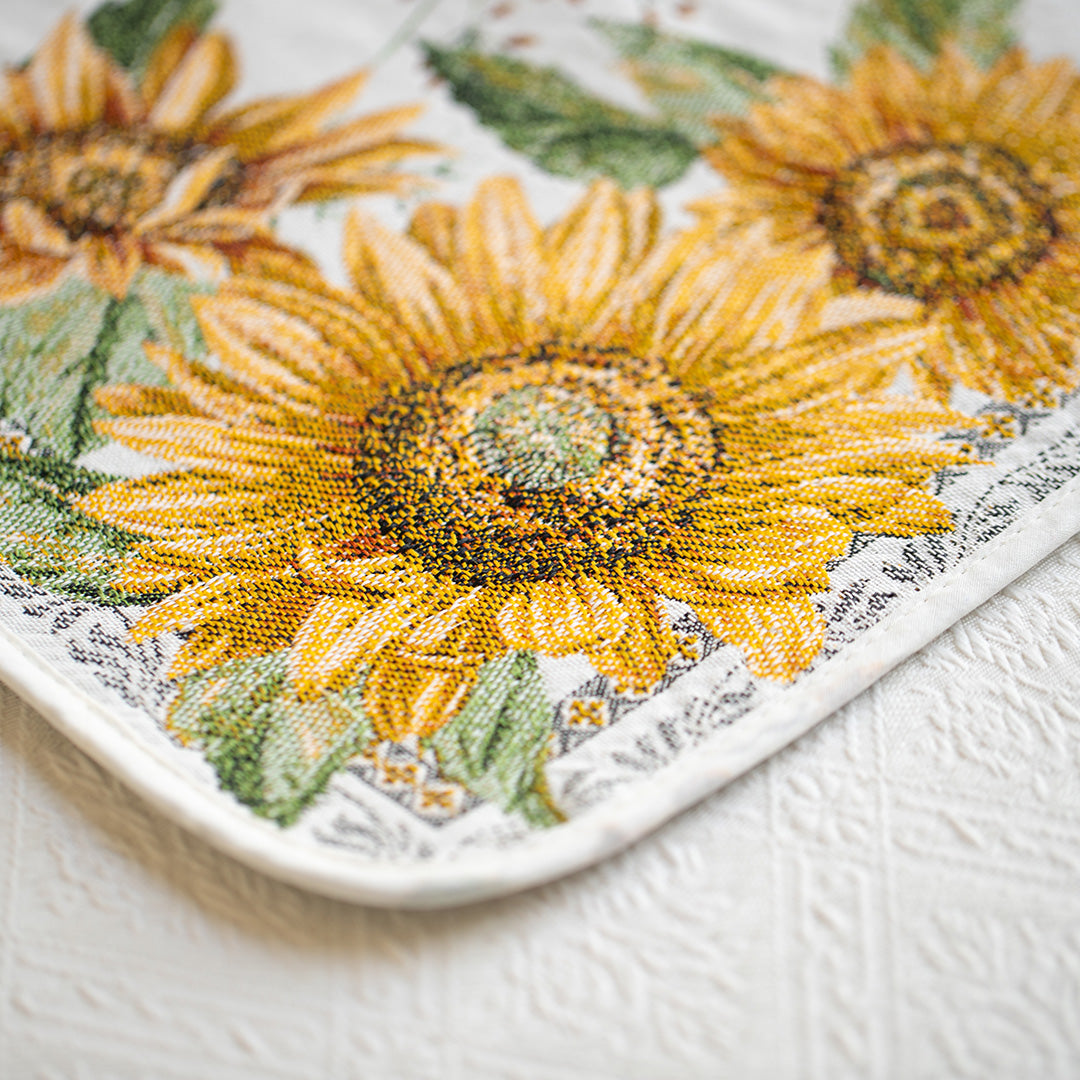 サンフラワー ランチョンマット 白