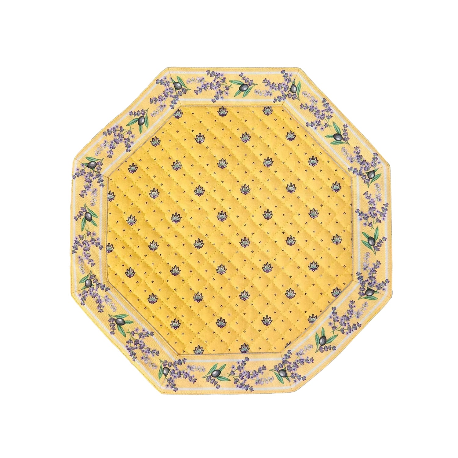 八角形ラベンダーキルトマット