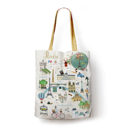 バッジ付きのトートバッグ(マップ)