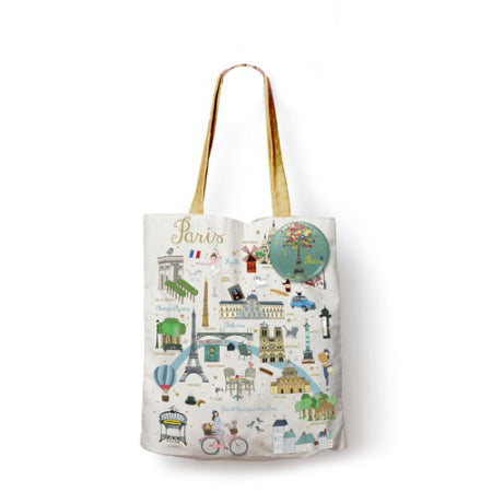 バッジ付きのトートバッグ(マップ)