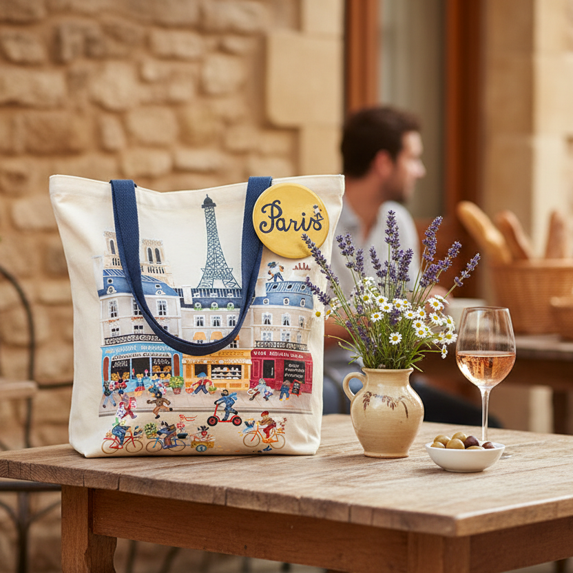 バッジ付きのトートバッグ(ショップ) - フランス雑貨 メゾン・ド・プロヴァンス