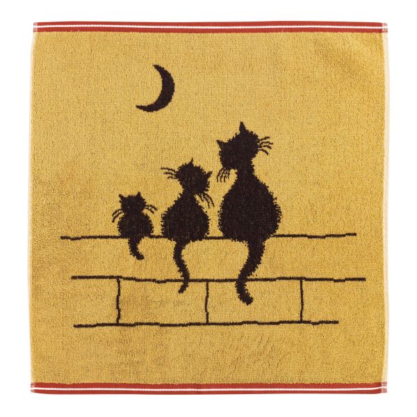 黒猫の正方形タオル