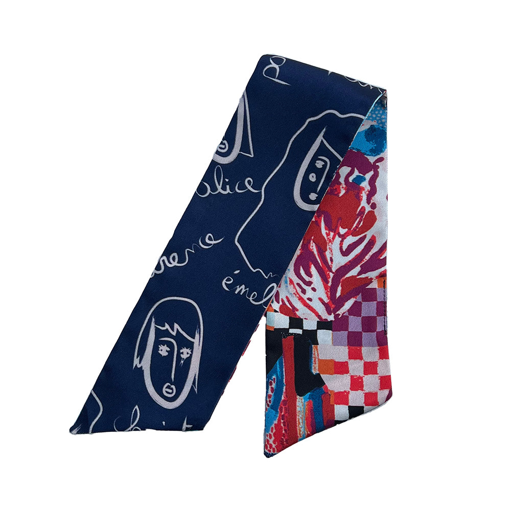 リバーシブルリボン(小)巾着付き(ピンク)