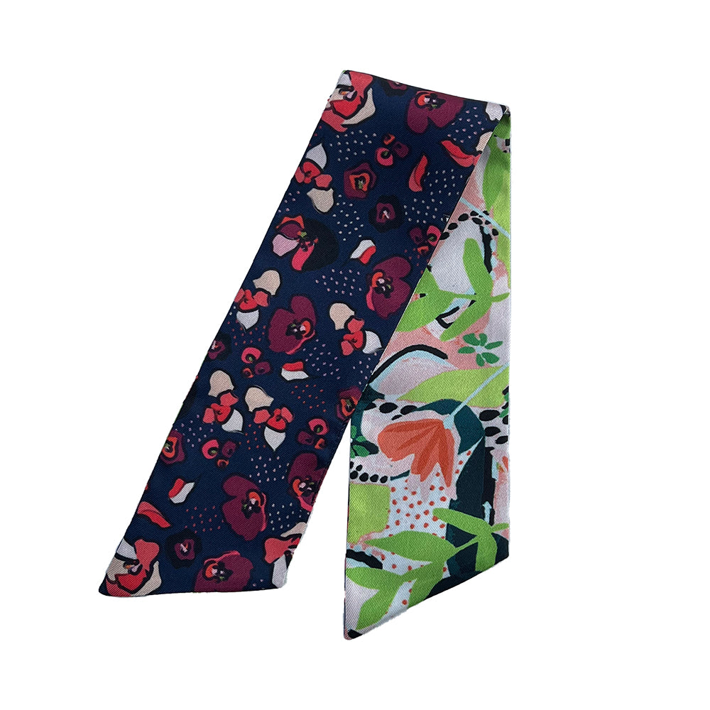 リバーシブルリボン(小)巾着付き(ネイビー)