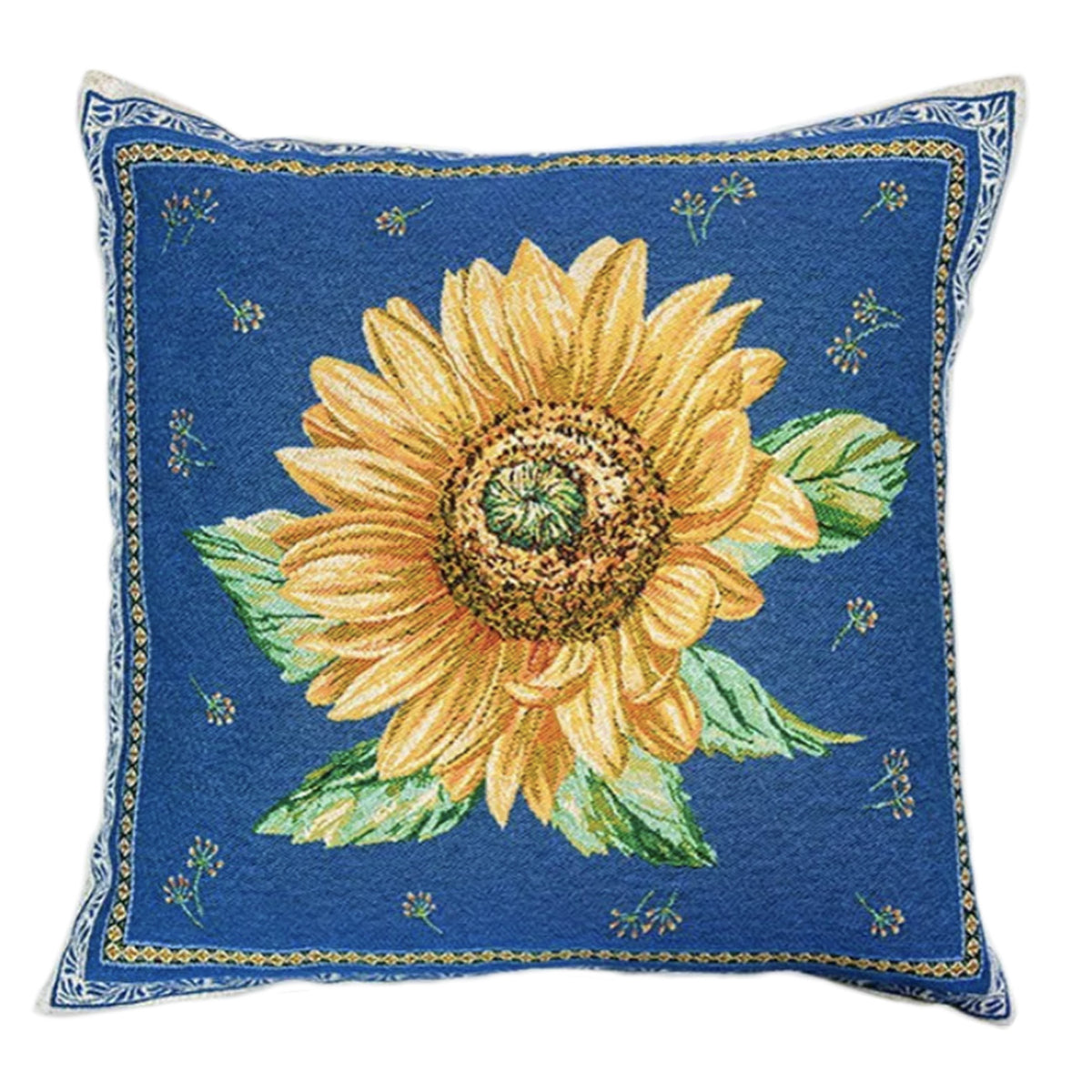 サンフラワークッションカバー ブルー