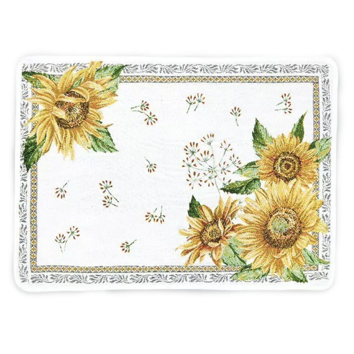 サンフラワー ランチョンマット 白