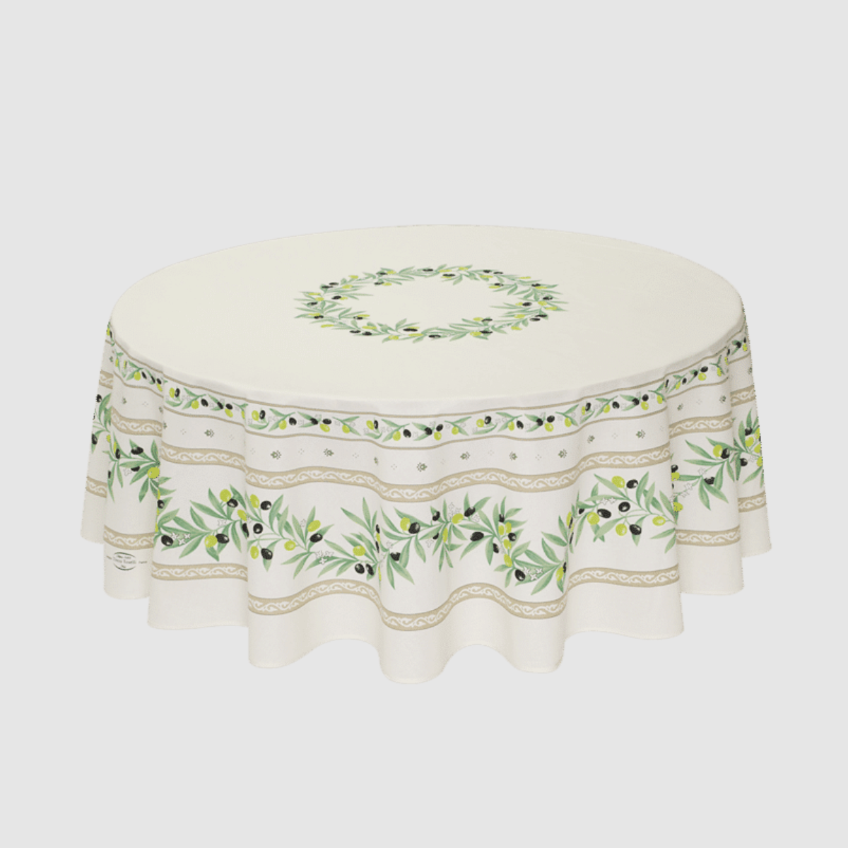 オリーブフラワーテーブルクロス180(撥水)