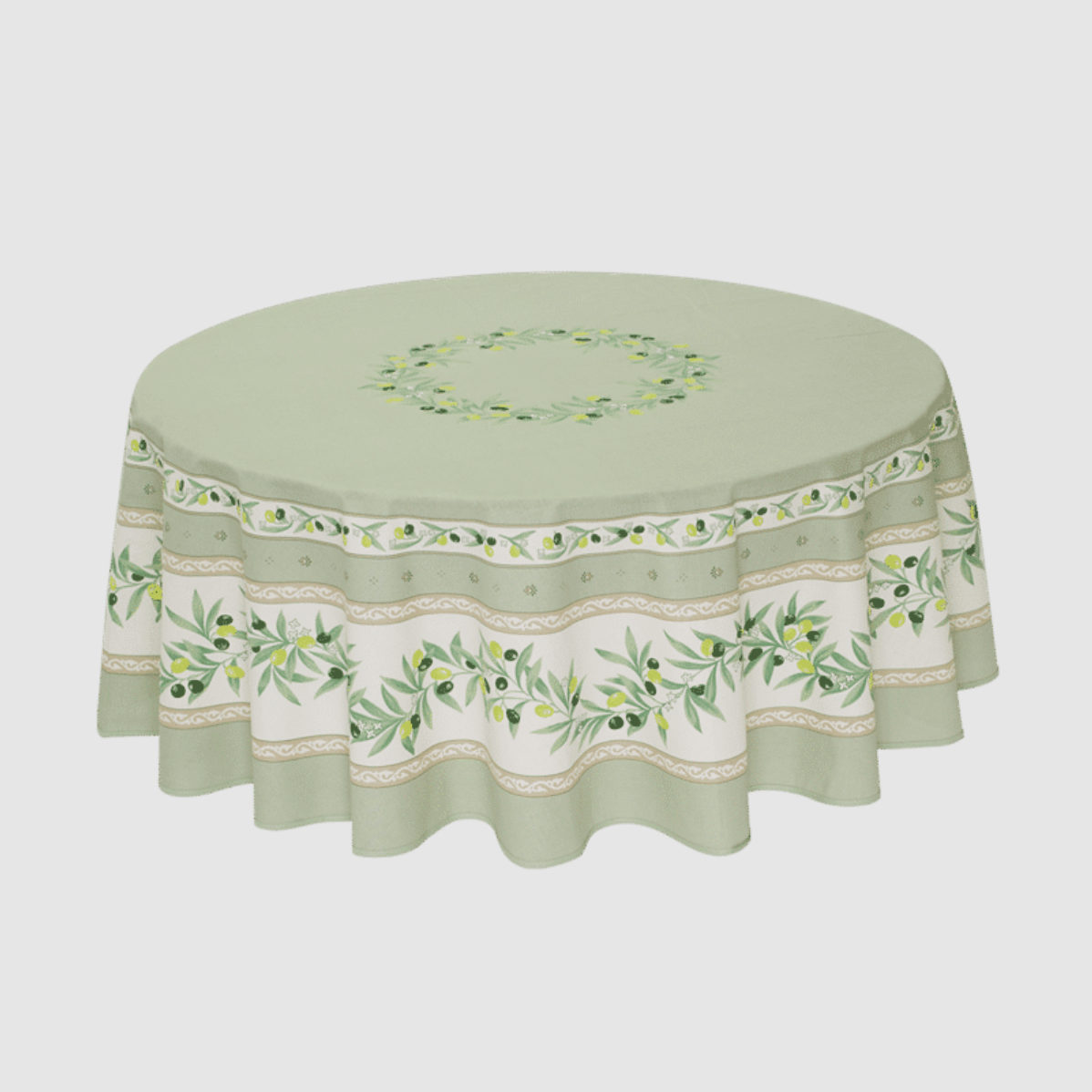 オリーブフラワーテーブルクロス180(撥水)