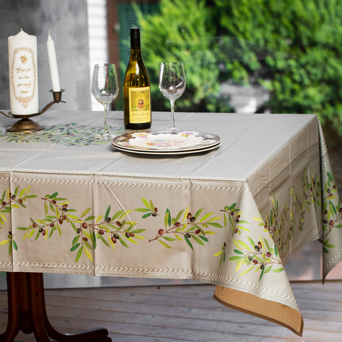 オリーブテーブルクロス250(撥水) - フランス雑貨 メゾン・ド・プロヴァンス
