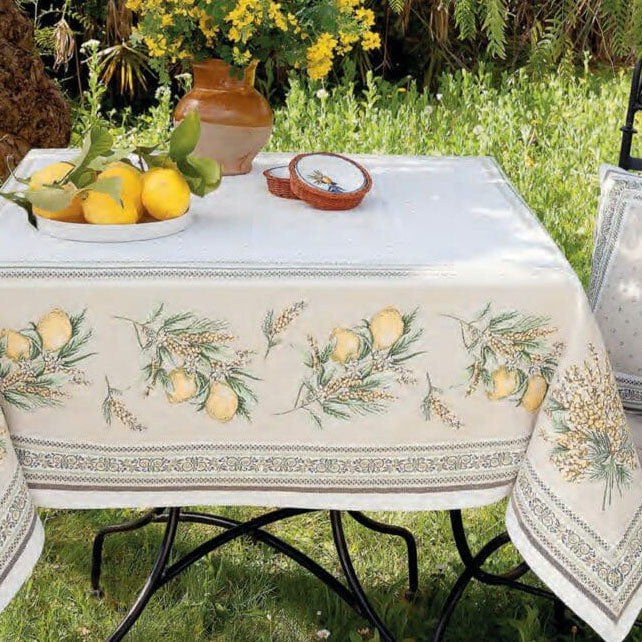 レモンジャカードテーブルクロス250