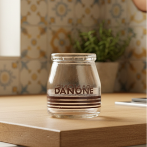 ヴィンテージ “DANONE” ガラスビン ヨーグルトポット (S)