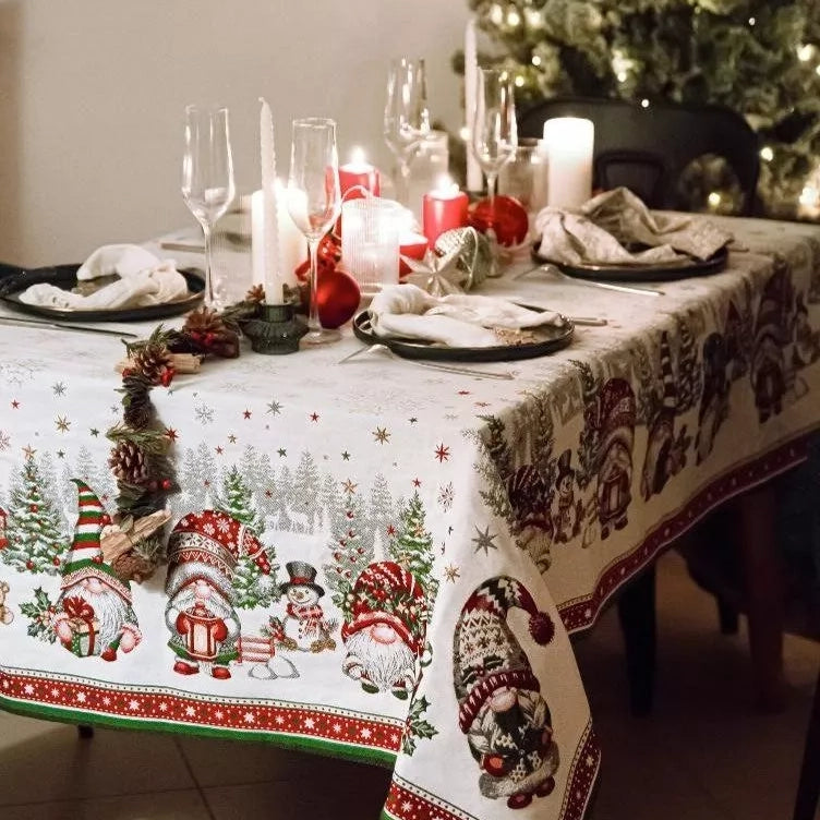 庭の小人ジャカードテーブルクロス250