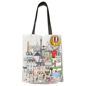 バッジ付きのトートバッグ（街） - フランス雑貨 メゾン・ド・プロヴァンス