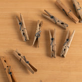 フランス ヴィンテージ 木製スプリング付きミニ洗濯バサミ 4個セット