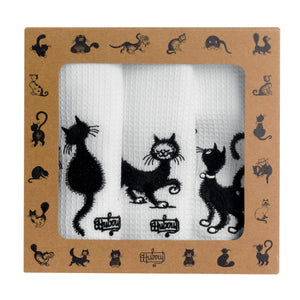 キッチンクロス　1箱3枚入り（ 黒猫 ）　