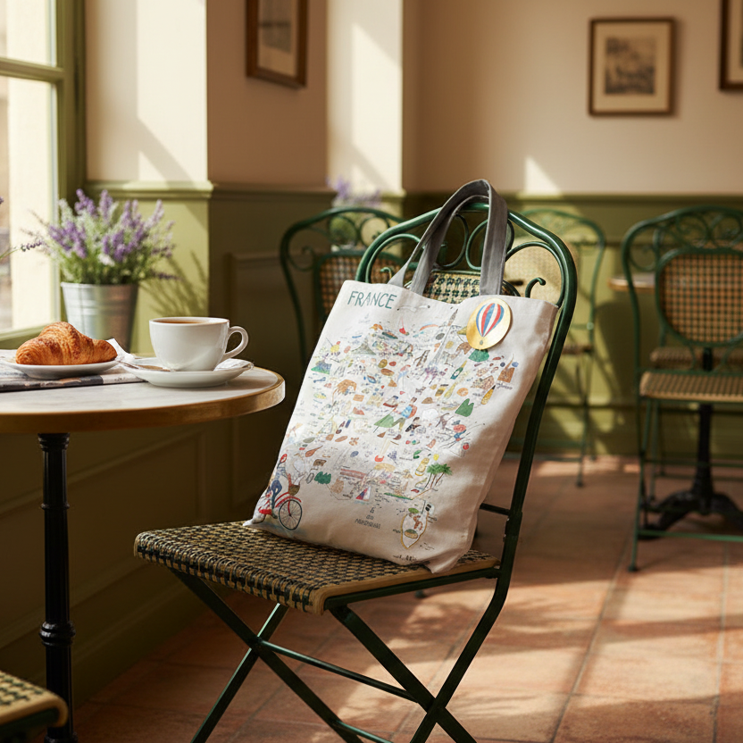 バッジ付きのトートバッグ（フランス） - フランス雑貨 メゾン・ド・プロヴァンス