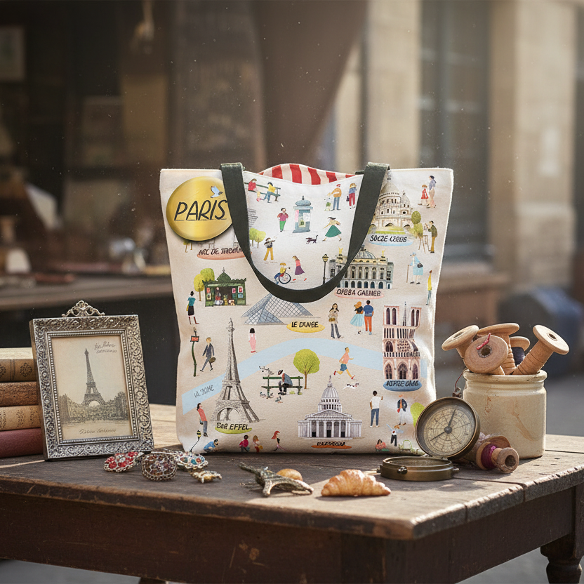 バッジ付きのトートバッグ（1950） - フランス雑貨 メゾン・ド・プロヴァンス